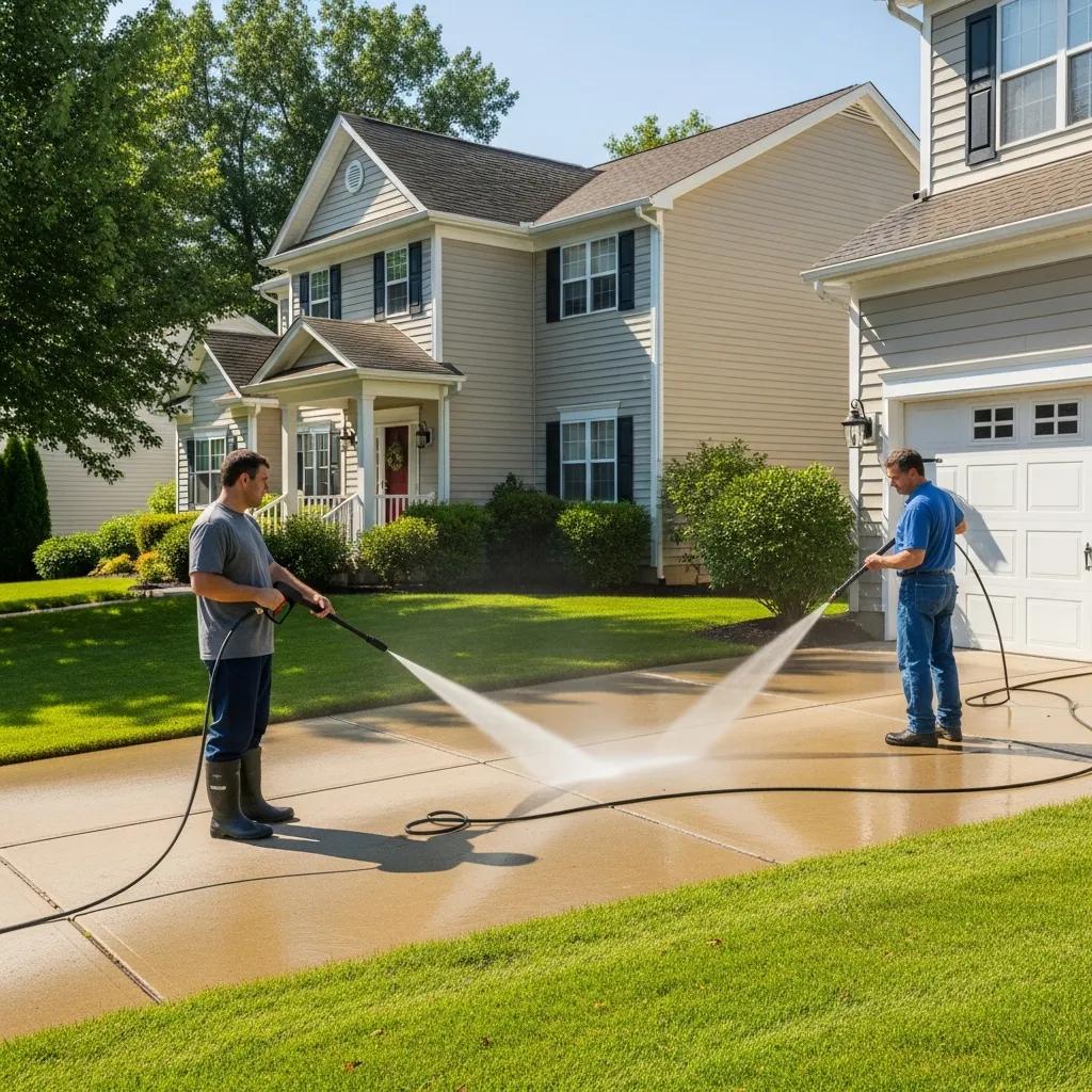 Pressure washing service enhancing home exterior in Georgetown, TX